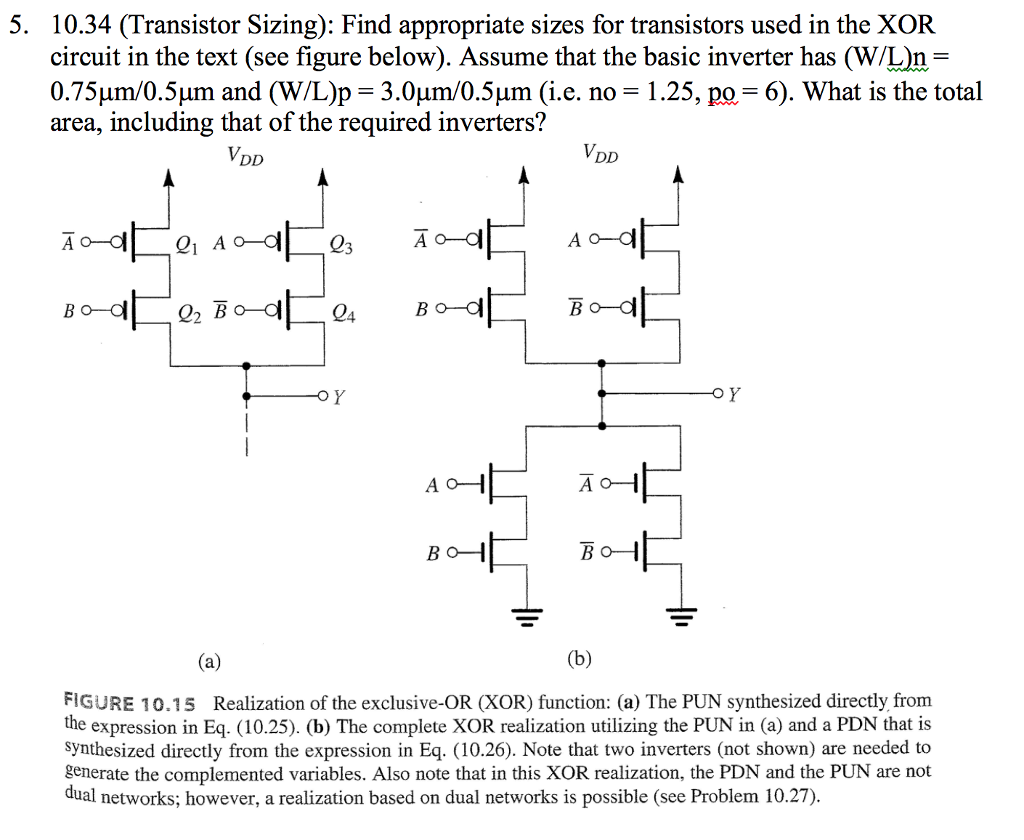 Solved 5. 10.34 (Transistor Sizing) Find appropriate sizes