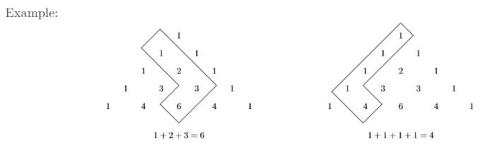 Solved The Hockey-Stick Identity: Choose any entry (except | Chegg.com