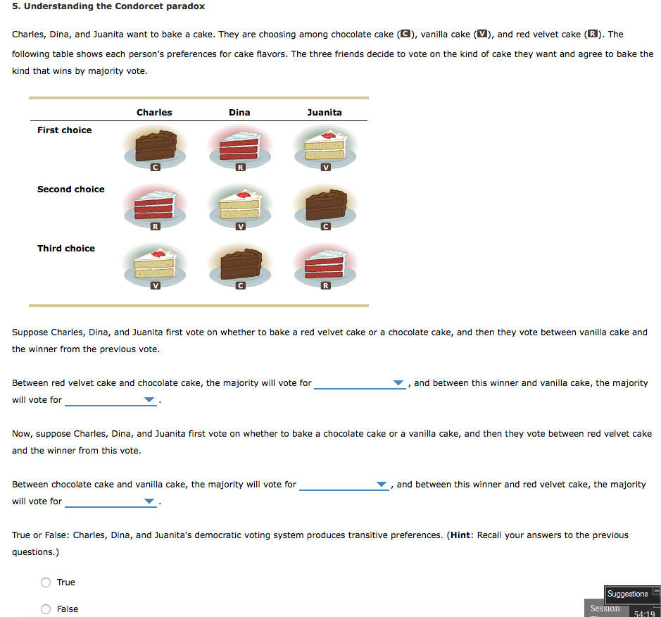 Solved Charles, Dina, and Juanita want to bake a cake. They