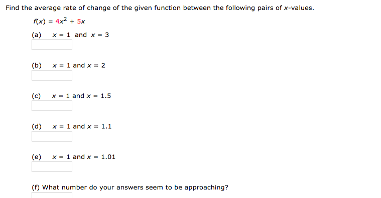Solved Find the average rate of change of the given function | Chegg.com