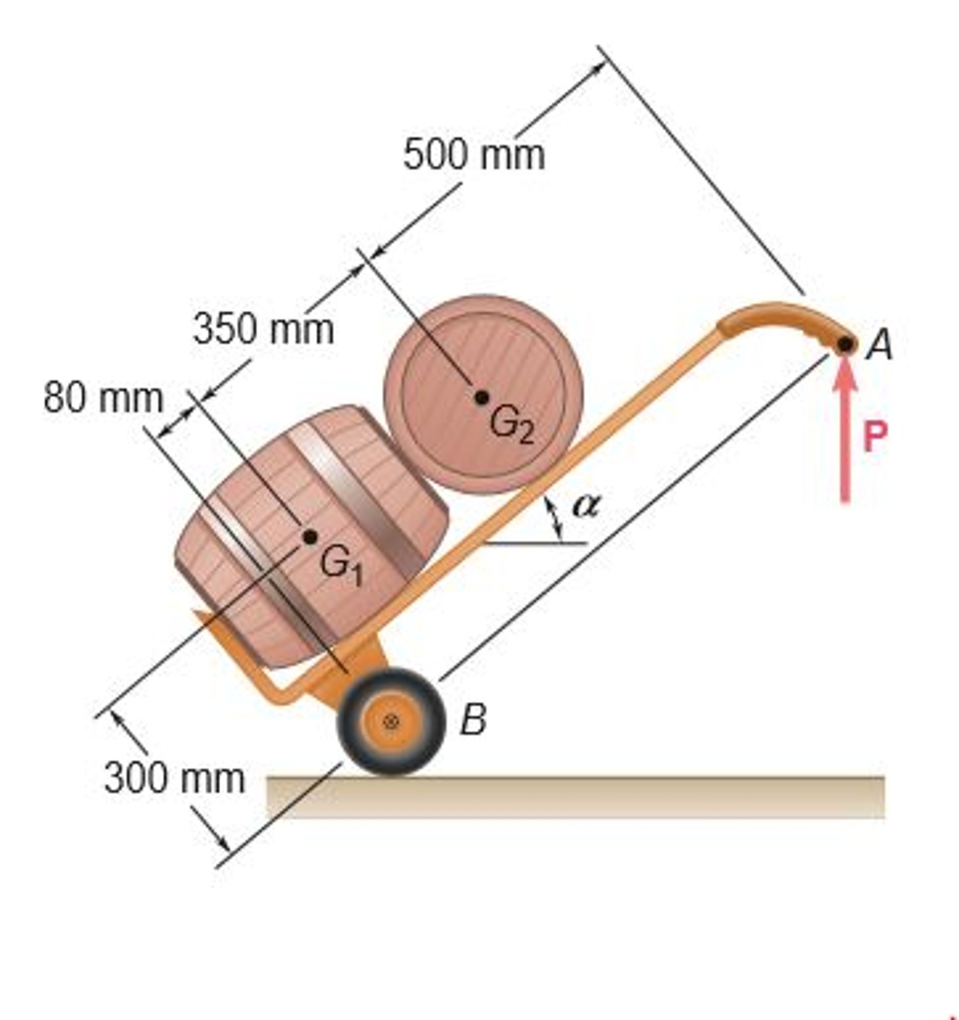 Solved A hand truck is used to move two kegs, each of a mass