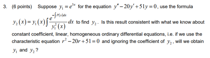 Solved Consider the second order linear differential | Chegg.com