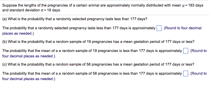 Solved Suppose The Lengths Of The Pregnancies Of A Certain 2624