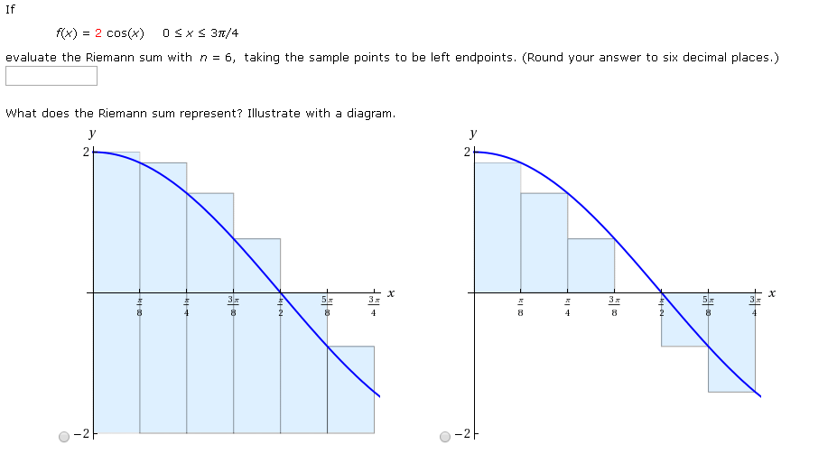 Solved if evaluate the riemann sum with n 6 taking the chegg