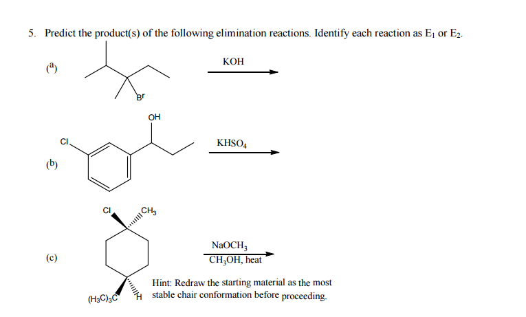 Solved 5. Predict the product(s) of the following | Chegg.com
