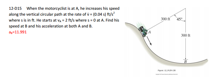 Solved: When The Motorcyclist Is At A, He Increases His Sp... | Chegg.com