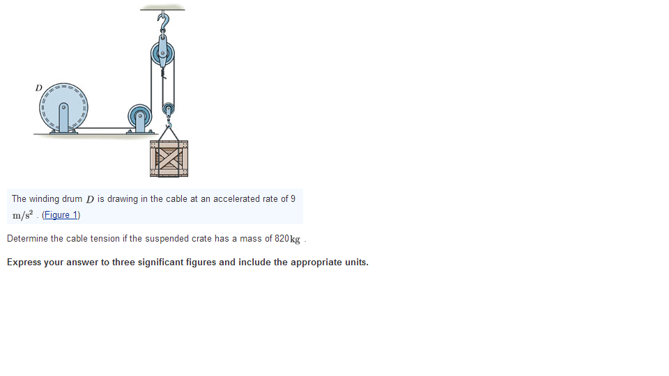 Solved The winding drum D is drawing in the cable at an