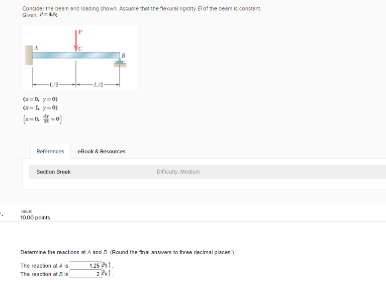 Solved Conslder The Beam And Loading Shown Assume That The Chegg