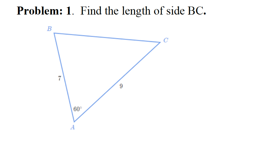 Solved Find the length of side BC. | Chegg.com