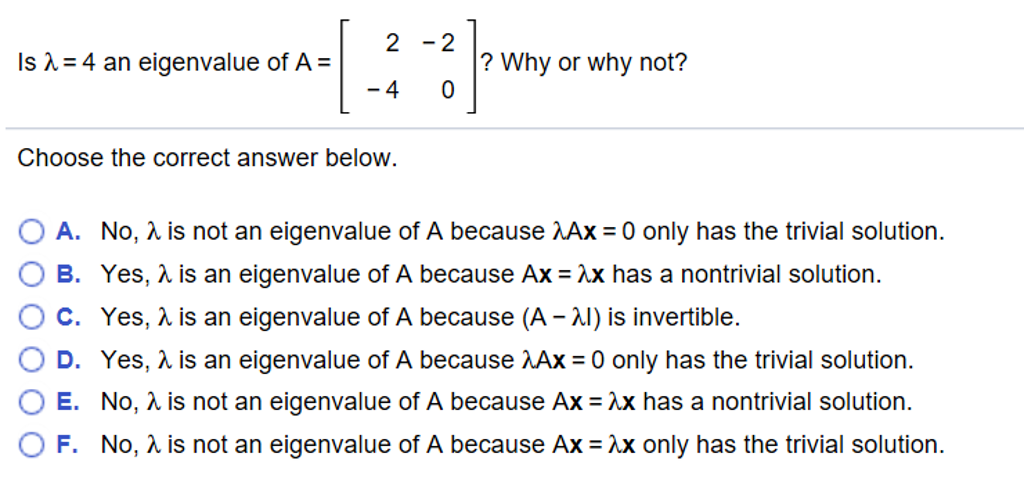 Solved Please help with the Linear Algebra Problem Below. | Chegg.com