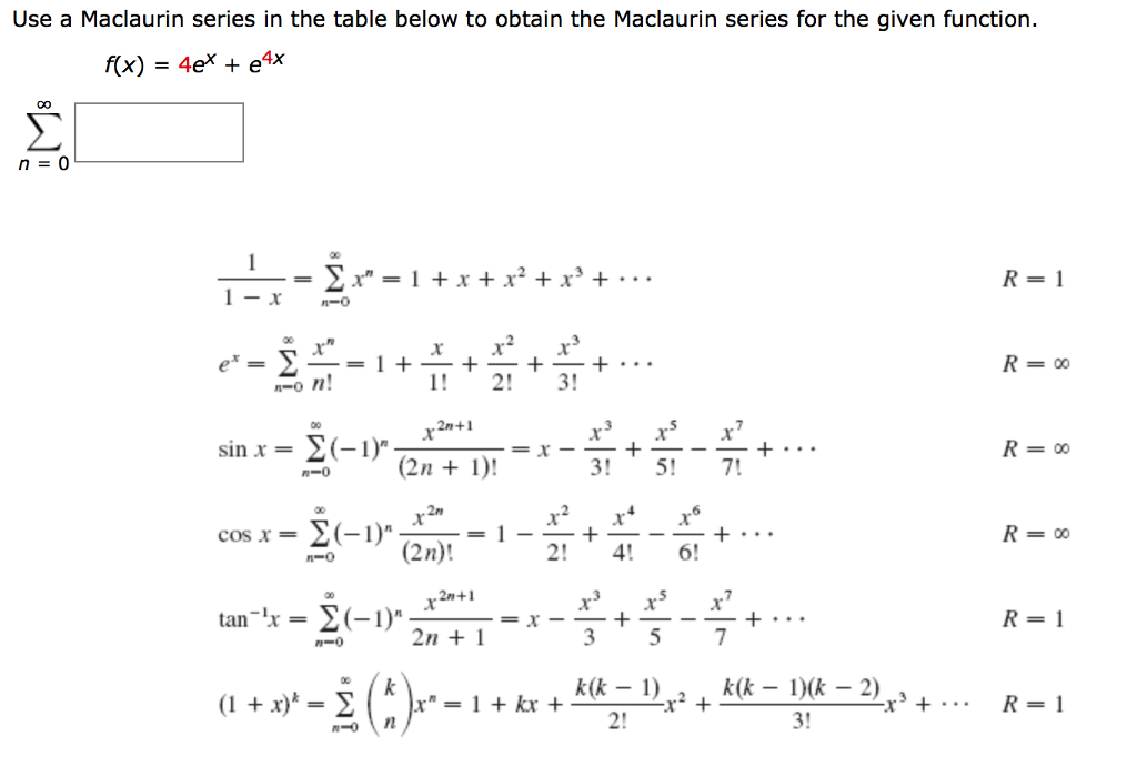 solved-use-a-maclaurin-series-in-the-table-below-to-obtain-chegg