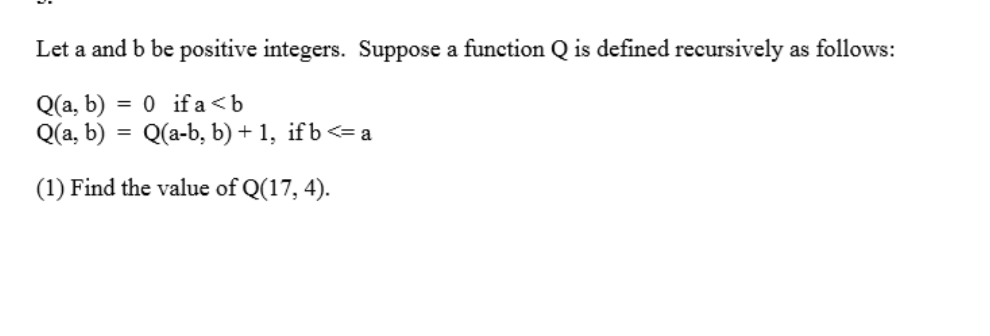 Solved Let A And B Be Positive Integers. Suppose A Function | Chegg.com