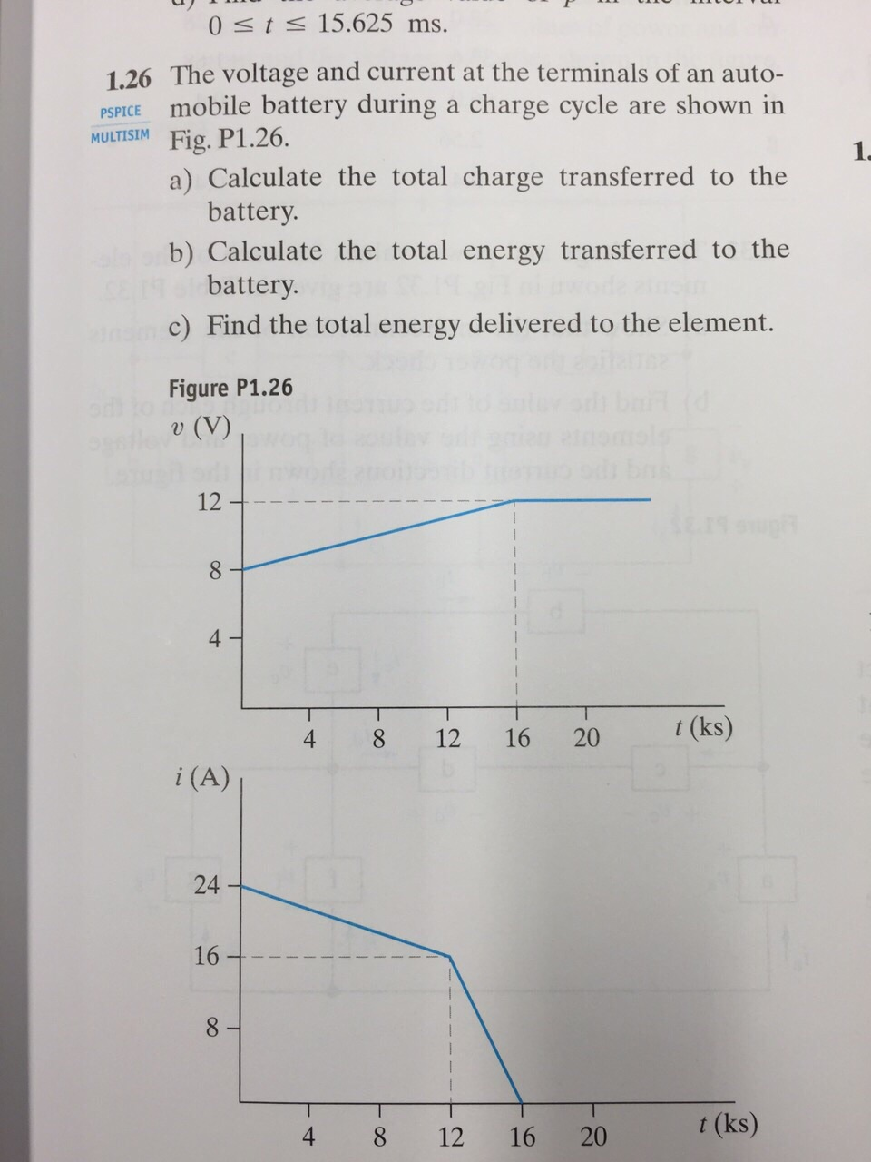 Solved The voltage and current at the terminals of an auto | Chegg.com