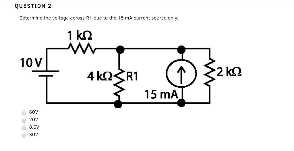 Solved Determine the voltage across R1 due to the 10V source | Chegg.com