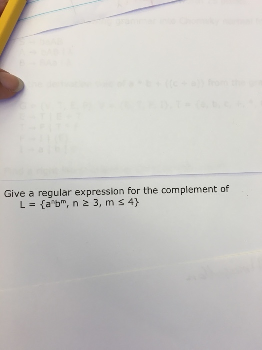 Solved Give a regular expression for the complement of L =