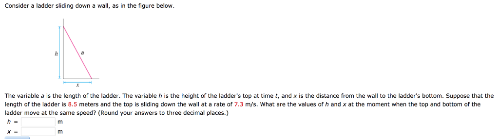 Solved Consider a ladder sliding down a wall, as in the | Chegg.com