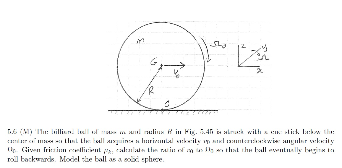 Solved 5.6 (M) The billiard ball of mass m and radius R in