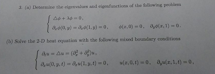 Solved 1. Solve the eigenvalue problem | Chegg.com