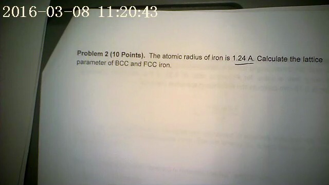 Solved The atomic radius of iron is 1.24 A. calculate the | Chegg.com