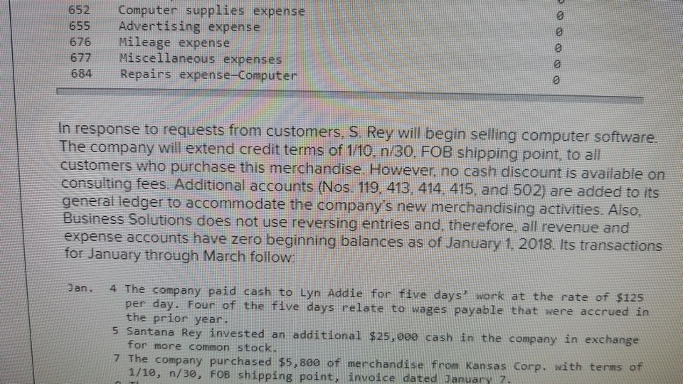 e. Depreciation on the computer equipment for January