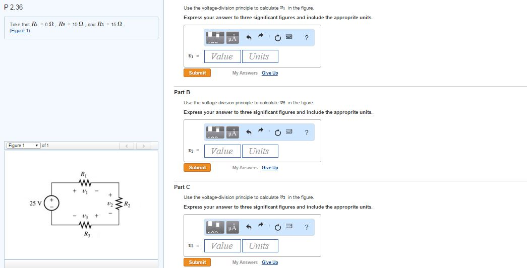 Solved Use the voltage-division principle to calculate V_1 | Chegg.com