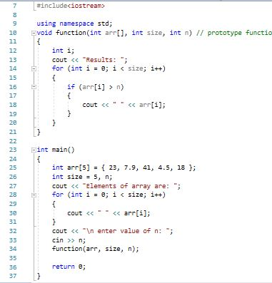 Solved 4. Larger Than n In a program, write a function that | Chegg.com