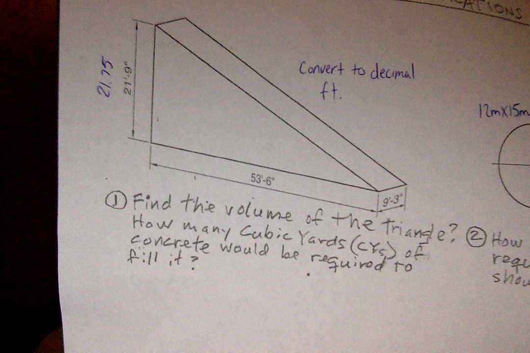 Solved Find the volume of the triangle? How many cubic