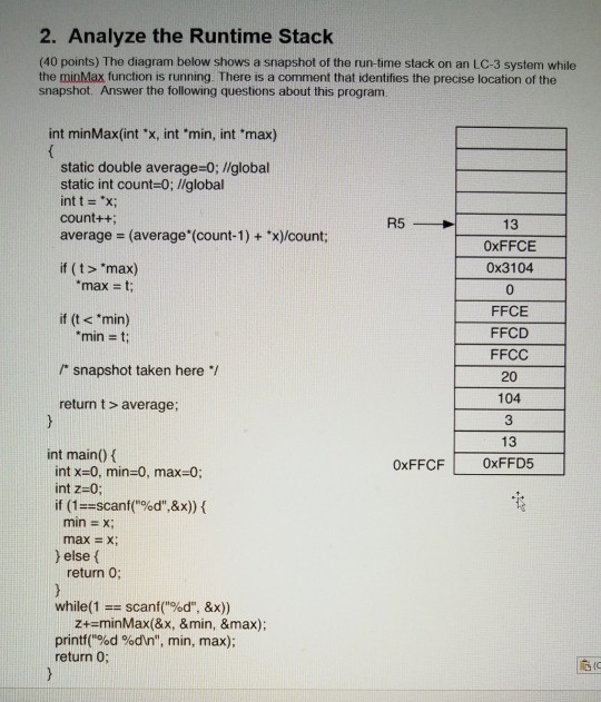 Solved 2. Analyze the Runtime Stack (40 points) The diagram | Chegg.com