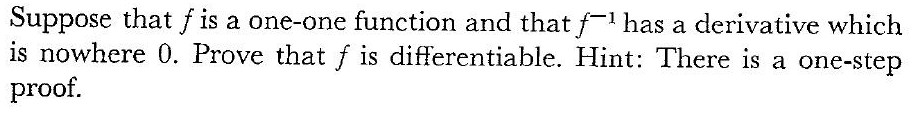 Solved Suppose that f is a one-one function and that f-1 has | Chegg.com
