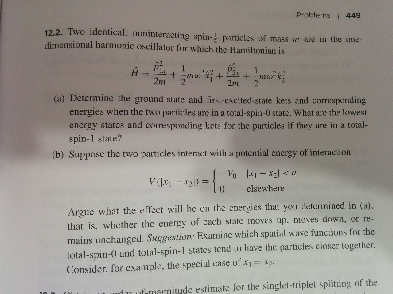 Solved Two Identical, Non Interacting Spin-1/2 Particles Of | Chegg.com