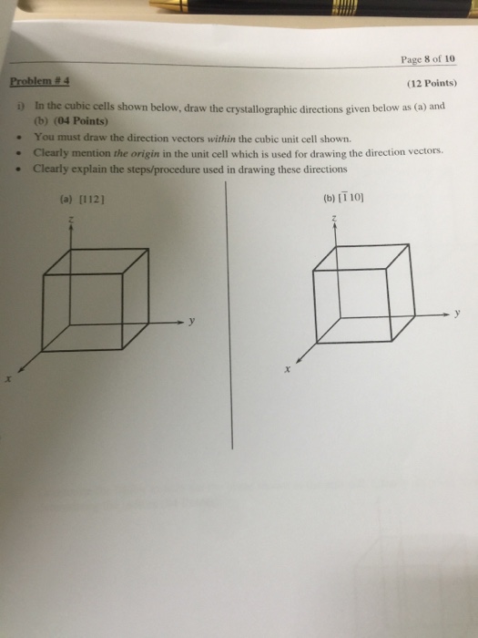 Solved Page 8 of 10 Problem 4 (12 Points) a In the cubic | Chegg.com