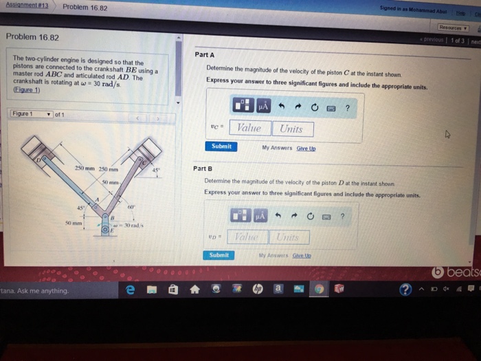 Solved Assignment 13 Problem 16.82 Problem 16.82 The | Chegg.com