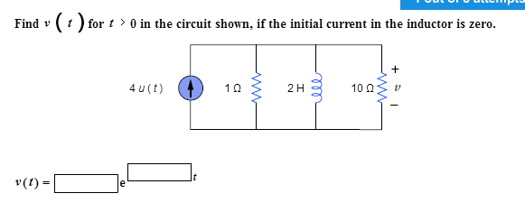 Solved Find v ( t ) for t > 0 in the circuit shown, if the | Chegg.com