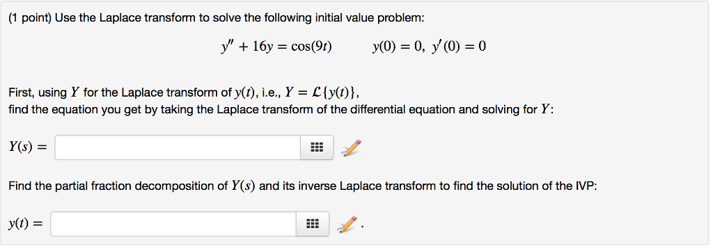 Solved Use the Laplace transform to solve the following | Chegg.com