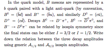 In The Quark Model, B Mesons Are Represented By A B | Chegg.com