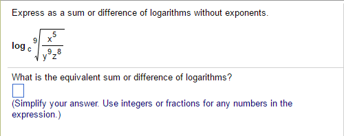 Solved Express as a sum or difference of logarithms without | Chegg.com