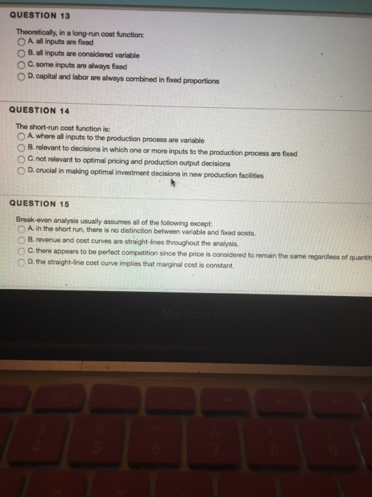 Solved Theoretically In A Long run Cost Function All Chegg