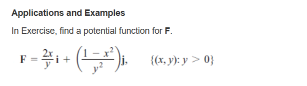 Solved In Exercise, Find A Potential Function For F. F = | Chegg.com