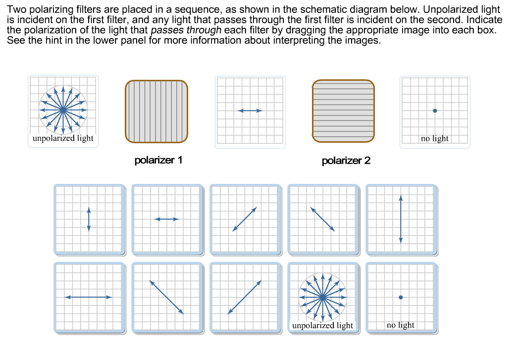 Solved Two polarizing filters are placed in a sequence, as