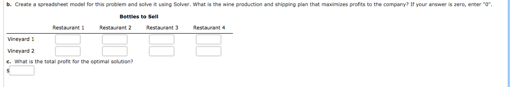 Solved A Winery Has The Following Capacity To Produce An | Chegg.com