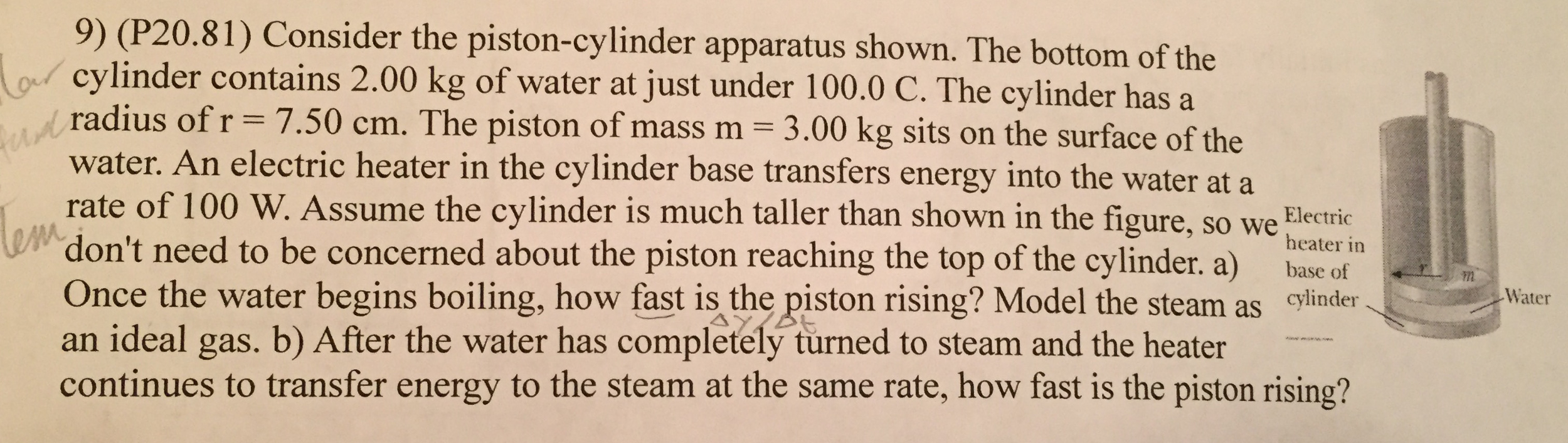 Solved consider the pistoncylinder apparatus shown. The