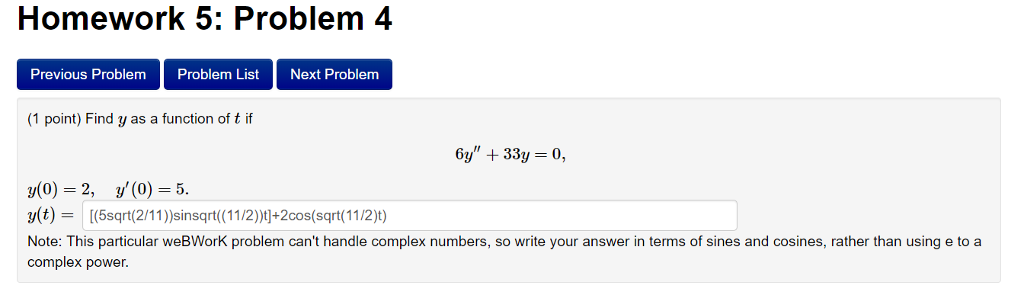 Solved Homework 5: Problem 4 Previous Problem Problem List | Chegg.com