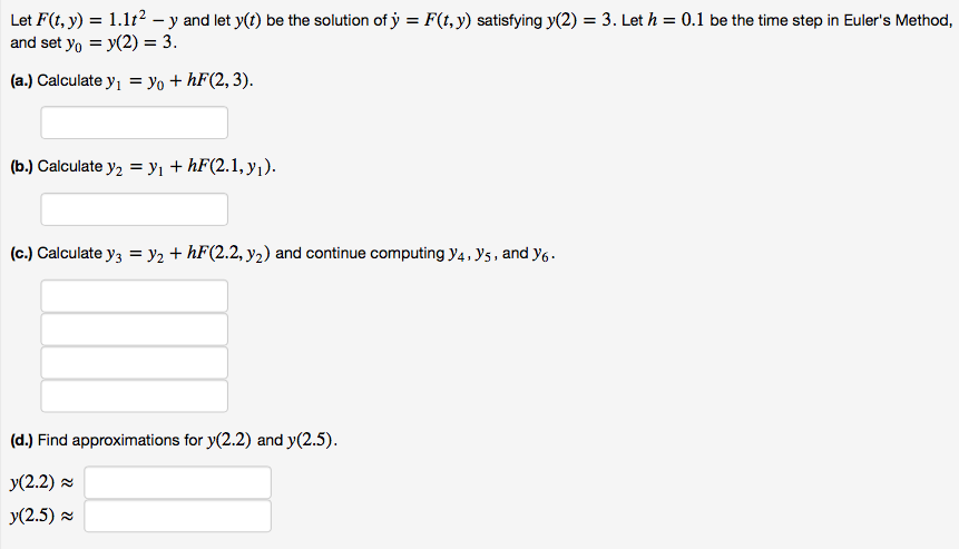 Solved Let F T Y 1 1t 2 Y And Let Y T Be The Solution