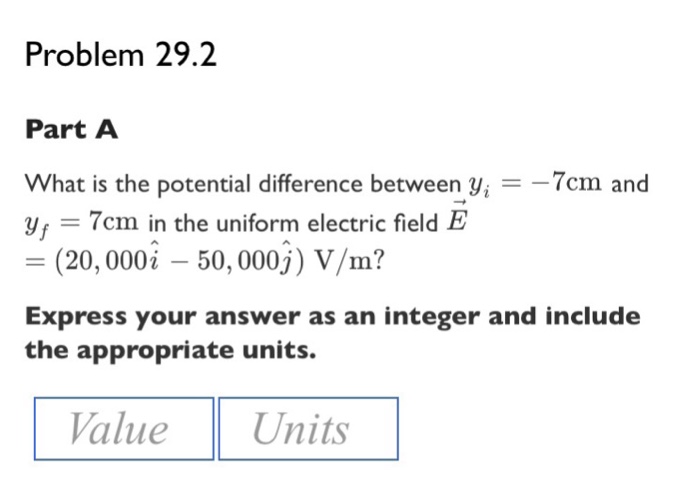 Solved Problem 29.2 Part A what is the potential difference | Chegg.com