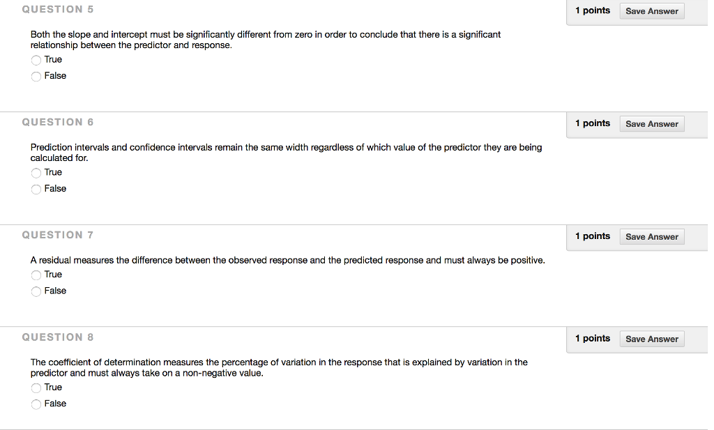 Solved 1 points Save Answer QUESTION 5 Both the slope and | Chegg.com