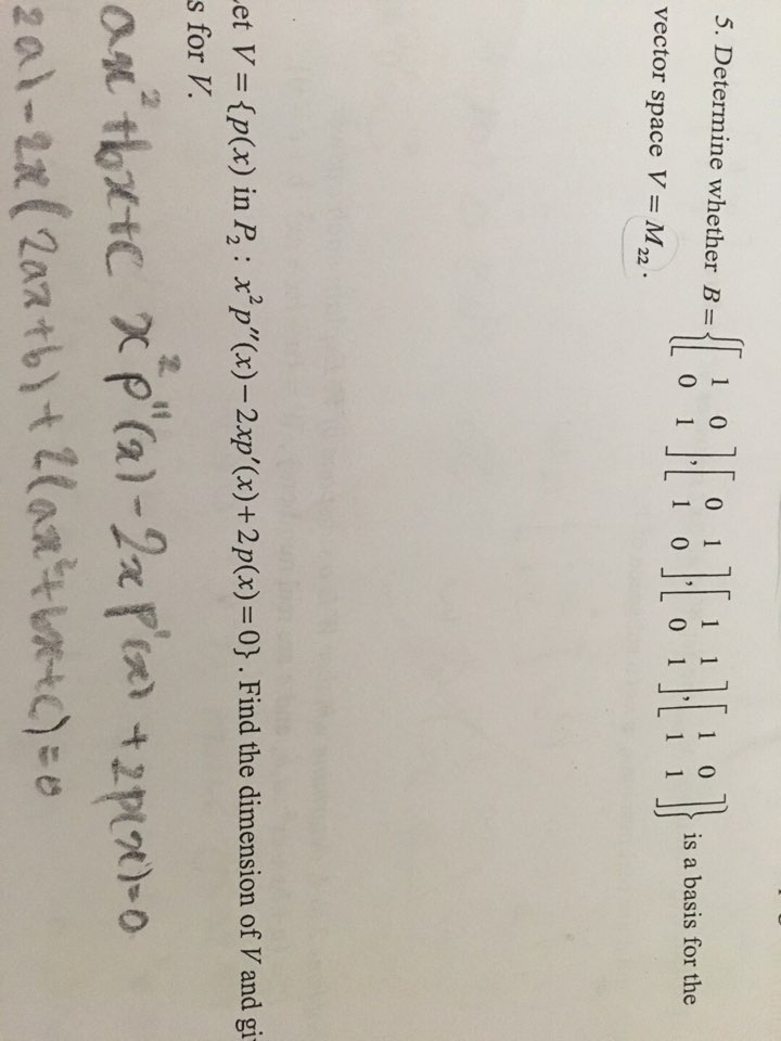 Solved Determine Whether 2x2 Of B = [1 0 [0 1 [1 1 [1 0 | Chegg.com