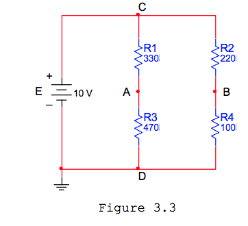 Solved (4) For Figure 3.3, calculate the voltages of VAD, | Chegg.com