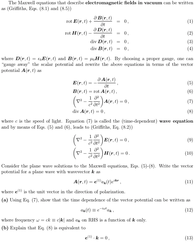 Solved The Maxwell Equations That Describe Electromagnetic | Chegg.com