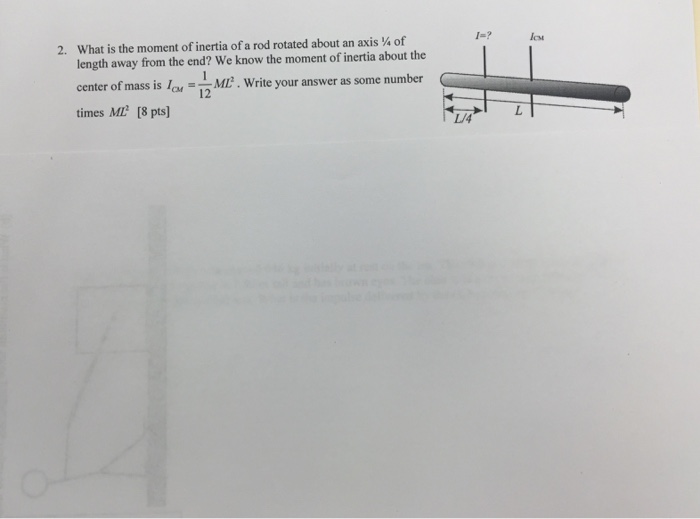 Solved 2. What is the moment of inertia of a rod rotated