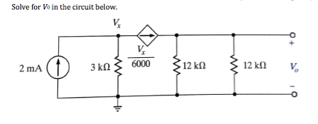 Solved Solve for V_0 in the circuit below. | Chegg.com